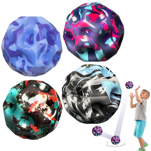 SOETDERT Jump Balls, 4 Stück Moon Ball, Space Ball, Hohe Sprünge Gummiball, Jumpball Kinder Bounce Ball Stressabbau Spielzeug, Mondball, Bouncing Springball für Kinder Party Gift von SOETDERT