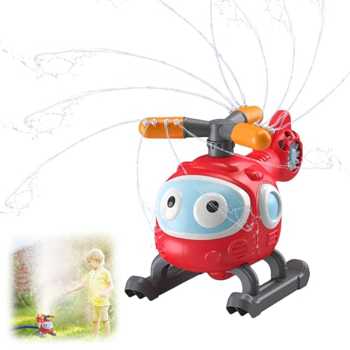 SOETDERT Wassersprinkler Kinder, Outdoor Sprinkler Wasserspielzeug, Hubschrauber Sprinkler Spielzeug für Jungen Mädchen Kinder Gartenspielzeug Schwimmbad, Garten, Rasensprenger von SOETDERT