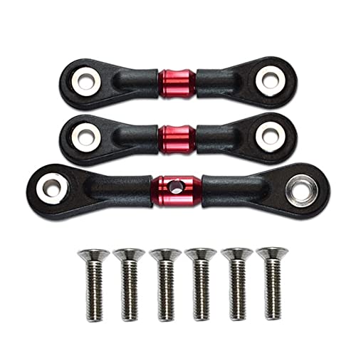 SOFORFREEM 3 Stück Servo-Linkstange für TT-02 TT-02T TT02 TT02 TT02T TT02T 1/10 Stück Upgrade für RC Auto Zubehör, Rot von SOFORFREEM