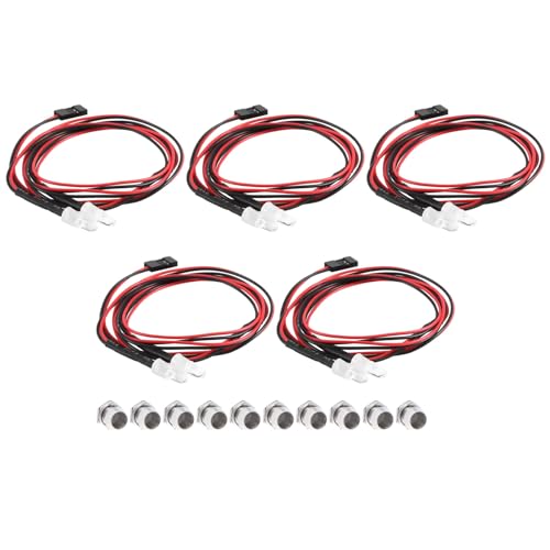 SOFORFREEM 5 Stück 2LED 5 mm Scheinwerfer RC Zubehör LED-Leuchten für 1/10 Modell Drift Car Fahrzeug, Rot von SOFORFREEM