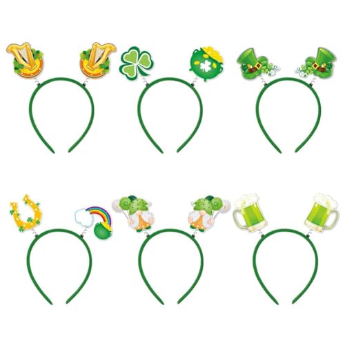 SOFORFREEM 6 Stück St. 'S Day Stirnband-Dekoration für Kinder und Erwachsene, Niedlicher Zwerg-Haarschmuck, Grün von SOFORFREEM