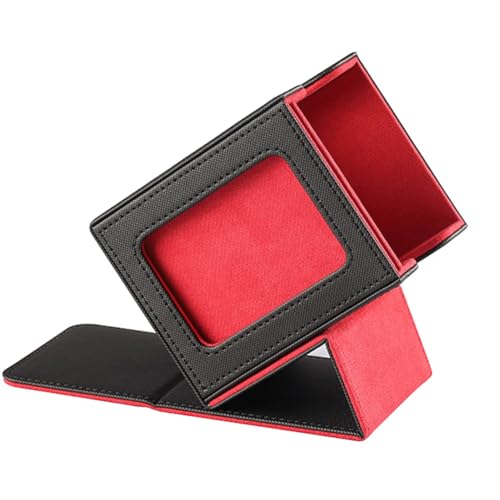 SOFORFREEM Aufbewahrungsbox für Sammelkarten, Kartendeck-Box mit Ausstellungsfenster, rote Kartendeck-Box von SOFORFREEM