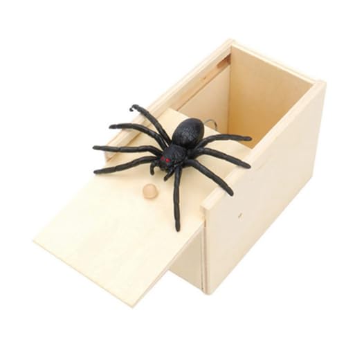 SOFORFREEM Lustige Spinne-Box aus Holz, versteckte Box, hochwertiger Scherzartikel aus Holz, lustig, witziges Spiel, Trick, Freund, Bürospielzeug von SOFORFREEM