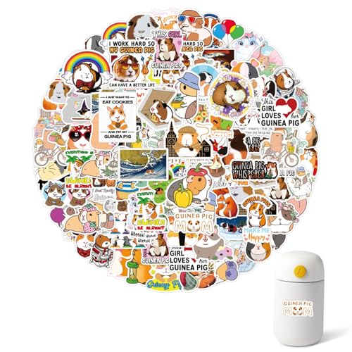 100 Stück Cartoon Meerschweinchen,Guinea Pig Sticker Tiere,Capybara Sticker,Geschenk,Stickers,Aufkleber,Cute Sticker,Faultier Aufkleber,Wasserdicht Vinyl Stickers,für Jugendliche Kinder Erwachsene von SOGHO