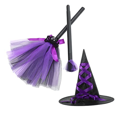 SOIMISS 1 Satz Besen Hexenhut Hexendekor Hexenhut für Maskerade fliegender Besen der halloween costume halloween kleidung mancaped Hexenhut für Cosplay Party-Hexenhut Plastik Violett von SOIMISS