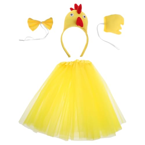 SOIMISS 1 Satz Hahn-Anziehset Spatz Dekoration Tüll Kostüme Halloweenkostüm Vogeldekoration Hühnerkostüme Cosplay-Outfit -Tier-Kostüm Tierkostüme für Kinderkleider Tuch Yellow von SOIMISS