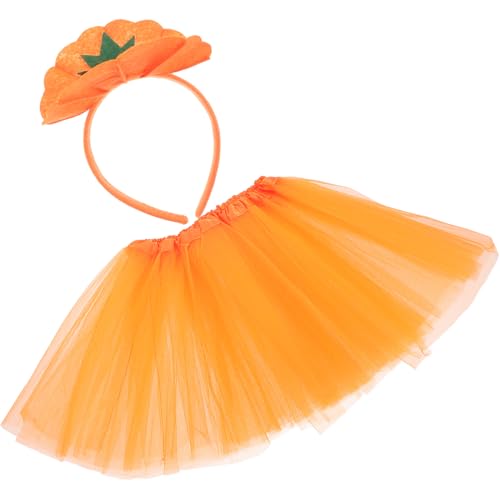 SOIMISS 1 Satz Halloween-kürbis-set Halloween-kleid-requisiten Halloween-haarband Partyzubehör Dekoratives Stirnband -kürbis-halloween-kostüm Mädchen-halloween-tutu Vlies Orange von SOIMISS