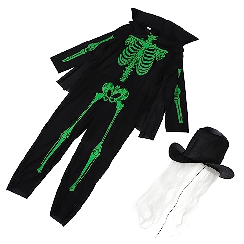 SOIMISS 1 Satz Leuchtendes Skelett-Kostüm Halloween-Kostüm Umstandsoveralls für Damen Parteirolle halloween costume halloween kleidung Skelett-Catsuit Skelett-Cosplay-Outfit Gestrick Black von SOIMISS