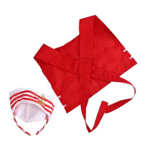 SOIMISS 1 Satz Marineblaue Kinderkleidung Stirnbänder Mit Matrosenmütze Halloween-haarschmuck Zarte Matrosenhut-haarbänder Zubehör Für Halloween-partys Cosplay-schal Polyester Rot von SOIMISS