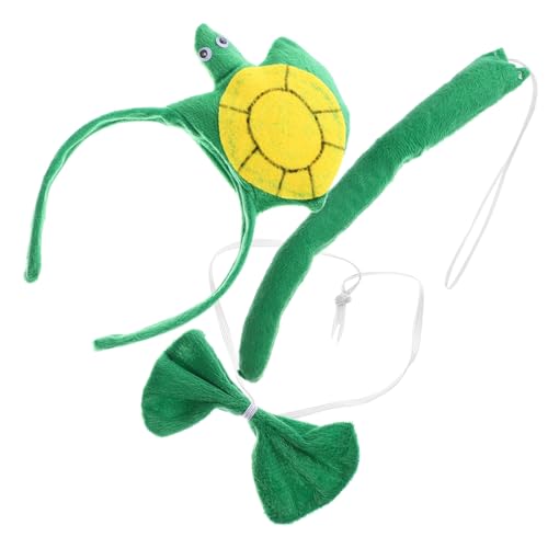 SOIMISS 1 Satz Schildkröten-Anziehset Schildkröten-Stirnband Tier-Stirnband tierkostüme faschingshaarreife fasching kleidung Party-Stirnband Cosplay-Tier-Requisite Stoff Green von SOIMISS