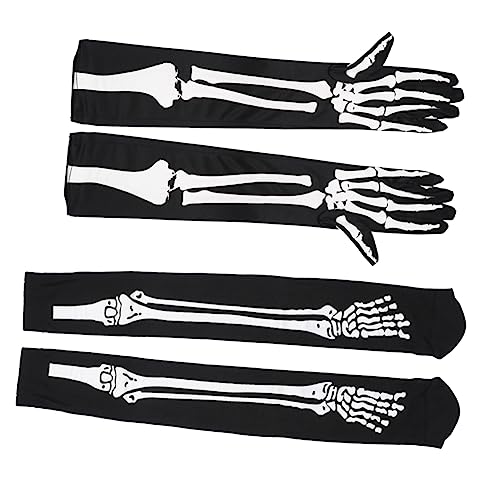 SOIMISS 1 Satz Skelett Skelett Handschuhe & Socken Halloween-Strümpfe Kostümzubehör für Halloween handschuhe halloween costume idea sockenschuhe Frauen Strümpfe Halloween-Zubehör von SOIMISS