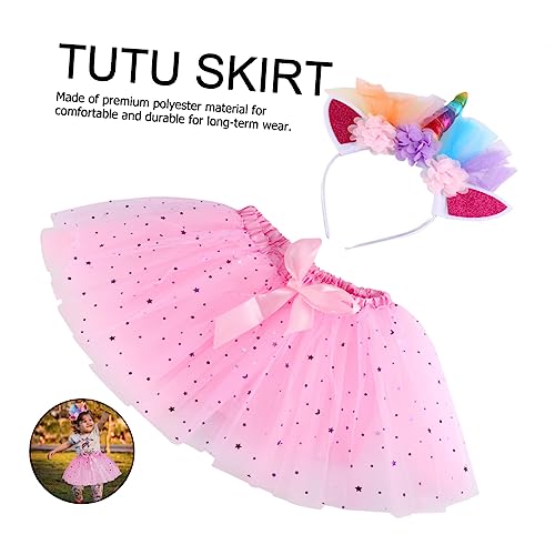 SOIMISS 1 Satz Tutu-Rock Für ädchen Kostü Zeigt Tutu-Rock Weißer Tüllrock Kleinkinderkleid Aus Tüll -Outfits Party ädchen-Outfit Kleid Für ädchen Halloween Paillette Polyester Rosa von SOIMISS