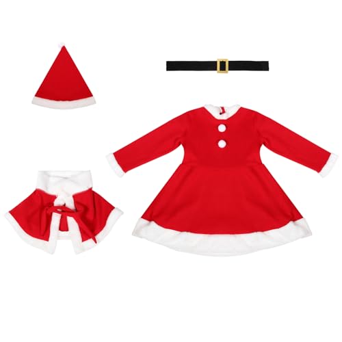 SOIMISS 1 Satz Weihnachtsmannkostüm Für Mädchen Weihnachtsfeier Liefert Weihnachten Für Mädchen Ornamente Weihnachten Weihnachtsoutfits Für Weihnachtsboxen Polyester (polyester) Rot von SOIMISS