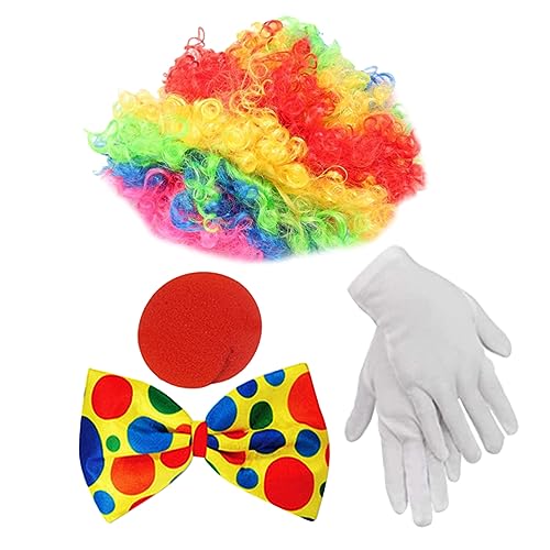 SOIMISS 1 Satz clown verkleiden Clown-Dekorationen Perückenständer Handschuhe für Männer Spitzenperücken Haarnetze halloween costume halloween kleidung Clown-Kostüm Clown -Outfit Stoff von SOIMISS