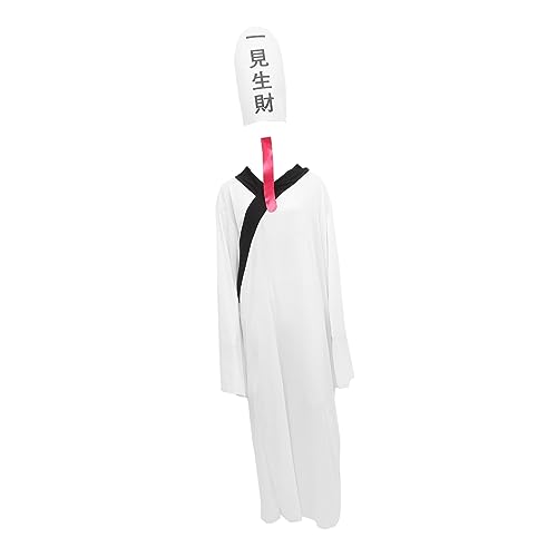 SOIMISS 1 Satz schwarz-weiße vergängliche kleidung Geister-Cosplay-Kostüm Chinesischer Geist verkleidet halloween costume halloween kleidung Todeskostüm gruselige Halloween-Kostüme Stoff von SOIMISS