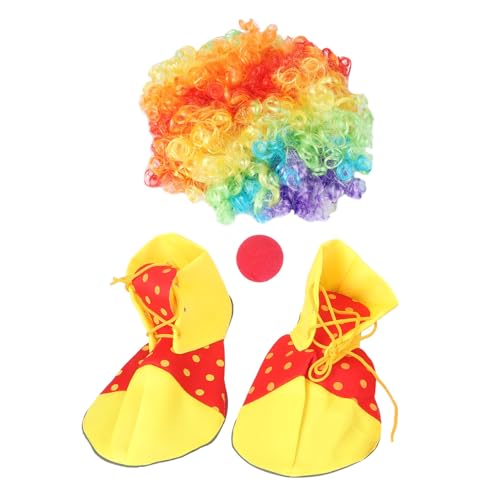 SOIMISS 1 Set Clown Maskerade Requisiten Halloween Masken Outfits Clown Nase Farbige Perücken Kleidung Cosplay Perücke Haarmasken Kostüme Hat Eine Perücke Clown Maske Clown von SOIMISS