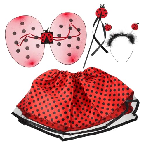 SOIMISS 1 Set Kind Holiday Party Kostüm Kit Marienkäfer Wing Net Rock Set (rot) von SOIMISS