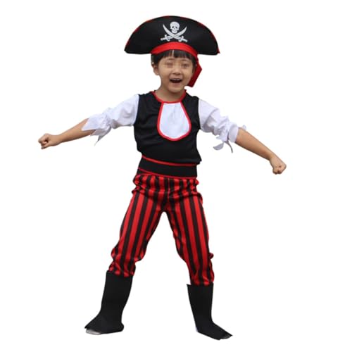 SOIMISS 1 Set Piratenkostü Für Halloween Klassisches Piraten Dress Up Outfit Mit Kleid Hose Stiefeln Hut Und Gürtel Cosplay Kostü Für Größe XL von SOIMISS