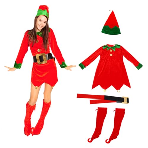 SOIMISS 1 Set Weihnachtliches Kostüm Für Damen Langarm Kleid Festliches Outfit Für Partys Und Aufführungen Ideal Für Weihnachten Und Winterfeiern Größe M/ von SOIMISS