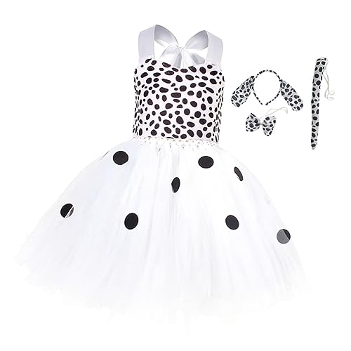 SOIMISS 1 Set ädchen Cosplay Kostü Set Gepunktetes Hundekleid Mit Ohren Haarband Und Fliege Für ädchen Perfekt Für Halloween Und Besondere Anlässe Größe 4 5 Jahre von SOIMISS