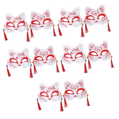 SOIMISS 10 Stk Fuchs Maske glowing mask fox mask Fuchs-Masken-Requisiten Ball Abschlussball Augenkostüm ball ball masken Maskerade-Maske für Frauen Masken im japanischen Stil Plastik rot von SOIMISS