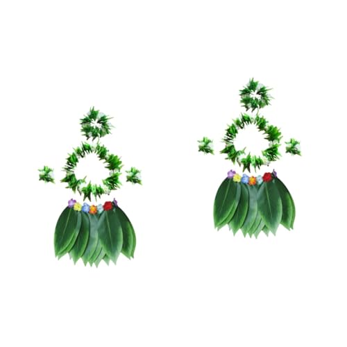 SOIMISS 10 Stk hawaiianischer Blattrock hawaiianische Girlande hawaiianisches Armband Luau Partyrock Luau-Partykleidung mottoparty hawaii Hawaii-Outfit Luau-Kostüm grüner Grasrock Green von SOIMISS