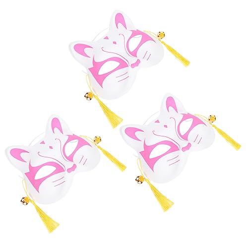 SOIMISS 12 Stk Fuchs Halbgesichtsmaske Cosplay-Kostüm Cosplay-Party Maskerade Masken Katzen-Maskerade-Masken halloween mitgebsel halloween oblaten Tierbemalte Masken Ball Masken PVC Rosa von SOIMISS