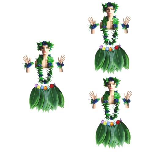 SOIMISS 15 Stk Grüne Girlande Grüner Kranz Hula-rock-kit Grüne Outfits Hawaiianische Grasröcke Hawaii-outfits Hawaiianisches Cosplay-kostüm Hawaiisch Hawaiianisches Blumenarmband Blue von SOIMISS