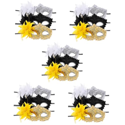 SOIMISS 15 Stk Maske Aus Rosenspitze Halloween-maskenstütze Halloween-zubehör Halloween-kostüm Maskenereignisse Tiermasken Leichte Maske Ball Masken Partymasken Aus Spitze Dekor Plastik von SOIMISS