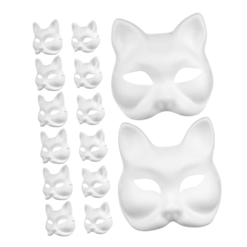 SOIMISS 16 Stück Teiliges DIY Bastelmasken aus Atmungsaktivem Papierstoff Weiße Blanko Tiermasken Katzen zum Bemalen Leichte Kindermasken für Fasching Halloween Geburtstagsfeiern und SOIMISS 16 Stück Teiliges DIY Bastelmasken aus Atmungsaktivem Papierstoff Weiße Blanko Tiermasken Katzen zum Bemalen Leichte Kindermasken für Fasching Halloween Geburtstagsfeiern und von SOIMISS