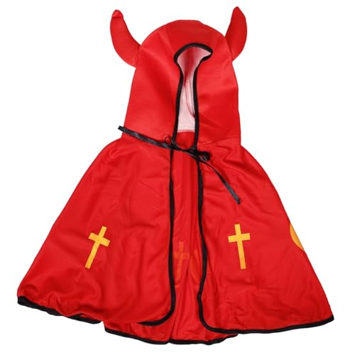 SOIMISS 1Stk Horn Umhang Kap Halloween Masken Haube Sensenmann funny costume cosplay Children's cloak Fun clothing Hooded cloak Festivalkostüm Umhang für Bühnenumhang Tuch Black von SOIMISS