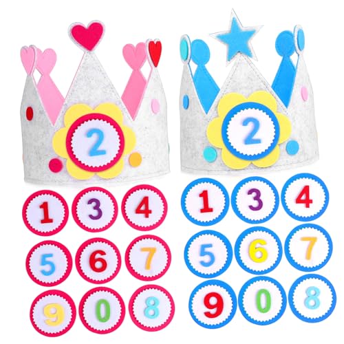 SOIMISS 2 Sätze Flauschige Geburtstagskronen aus Filz für Austauschbaren Zahlen Leichte Partyhüte für Jungen und Mädchen Bequeme Kopfbedeckungen für Kindergeburtstag SOIMISS 2 Sätze Flauschige Geburtstagskronen aus Filz für Austauschbaren Zahlen Leichte Partyhüte für Jungen und Mädchen Bequeme Kopfbedeckungen für Kindergeburtstag von SOIMISS