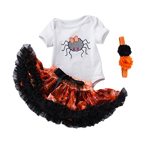 SOIMISS 2 Sätze Halloween-kleideranzug Halloween-kostüme Für Babys Kleidung Halloween-outfit- Kurzarm-strampler Halloween-cosplay-zubehör Kinderanzug -kit -tutu-kleid Garn von SOIMISS