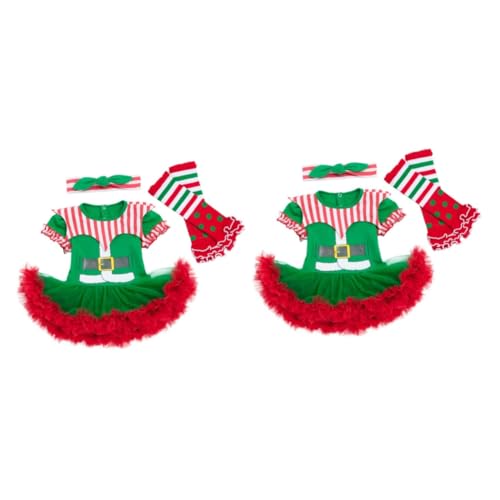 SOIMISS 2 Sätze Kleid Weihnachten Elf Kostüm Babymädchen Kleidung Säuglingskleidung Babymädchen Kleidung Kleinkind Mädchen Weihnachten Tutu Rock Kinder Weihnachtskostüm Kleinkindkleidung von SOIMISS