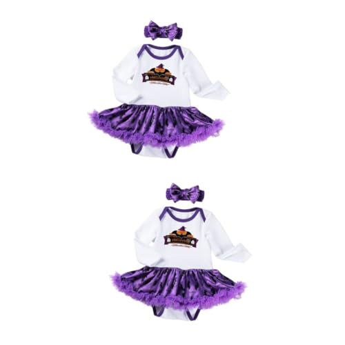 SOIMISS 2 Sätze Langärmliges Stramplerkleid Halloween-Fledermaus-Overall Halloween-Babyspielanzug Halloween costume romper skirt kleidung Babykostüm mädchen rock von SOIMISS