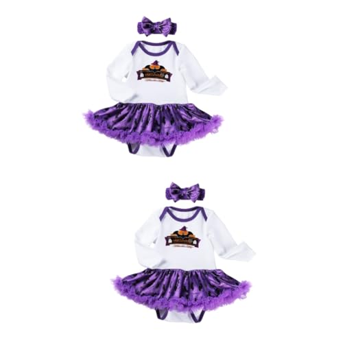 SOIMISS 2 Sätze Langärmliges Stramplerkleid Neugeborene Kleidung Für Mädchen Kleidung Halloween-fledermaus-overall Kleinkindanzüge Mädchen Strampler Babyrock -body Baumwolle von SOIMISS