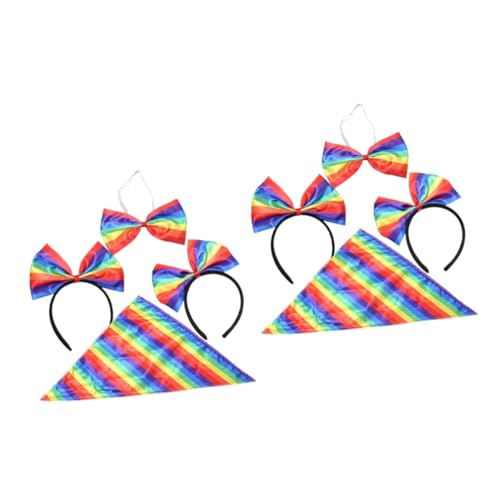 SOIMISS 2 Sätze Regenbogen-Stirnband Jungen verbeugen sich bandana stirnband Stolz Bandana Regenbogen-Fliege Haarbänder Bandanas für Männer Cosplay-Kopfbedeckung frauen stirnbänder Satin von SOIMISS