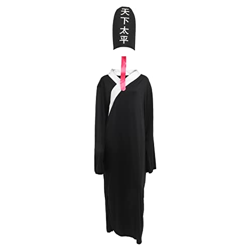 SOIMISS 2 Sätze Schwarz-weiße Vergängliche Kleidung Tod Verkleidet Gruseliges Geisterkostüm Kinderhalloween Horror-geister-outfit Halloween-vergänglichkeits-outfit Todeskostüm Stoff Black von SOIMISS