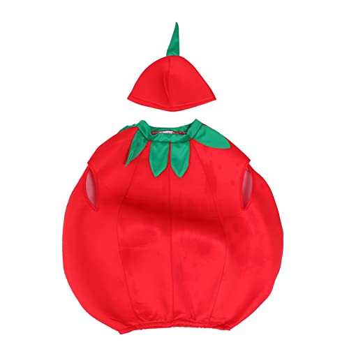 SOIMISS 2 Sätze Tomate Kinderkleidung Unisex-Anziehrequisiten Gemüse Kinderkostüm Vestidos hallowennkostüme kinder faschingskostüme kinder Tomaten-Performance-Kostüme Bühnenkostüm Tuch rot von SOIMISS