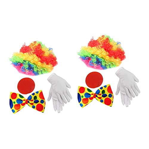 SOIMISS 2 Sets Clown Dress Up Cosplay Kostüm Clown Cosplay Zubehör Erwachsene Kostüm Fäustlinge Für Männer Rollenspiel Outfits Clown Kostüm Requisite Clown Perücken Clown Krawatte Clown von SOIMISS