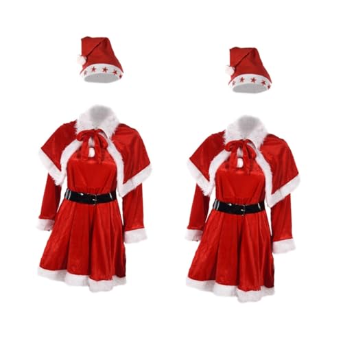 SOIMISS 2 Sets Damen Weihnachtskleidung Weihnachtskleidung Weihnachtsmann Anzug Weihnachtsmann Kleid Weihnachtsmann Kostüm Damen Weihnachtsmann Outfits Feiertags Damenkleid von SOIMISS