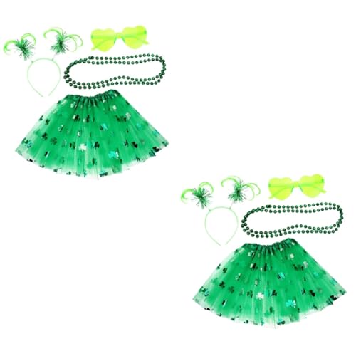 SOIMISS 2 Sets Festival Rock Outfit Grüne Dekorationen St Patrick Day Sonnenbrille St Patrick Kleeblattkleid St Patricks Day Partykostüm Patricks Day Kostüm Anzug Grünes Outfit von SOIMISS