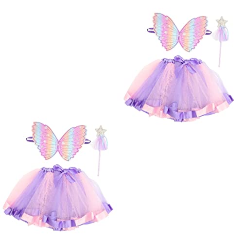 SOIMISS 2 Sets Flügel Zum Anziehen Requisiten Tutu Kleider Für Mädchen Fee Schöne Fee Rollenspiel Zubehör Partygeschenke Glitzernde Prinzessinnenflügel Prinzessinnen Feenflügel von SOIMISS