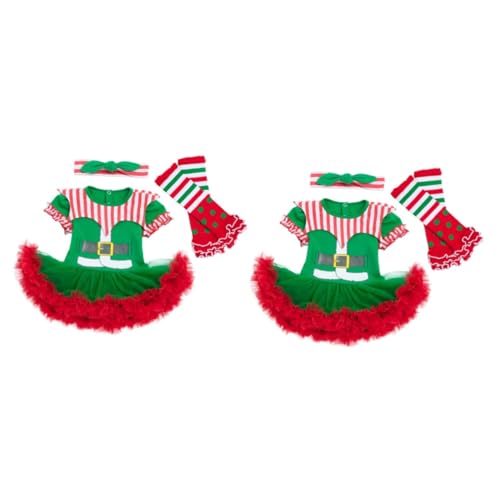 SOIMISS 2 Sets Kleid Weihnachtskostüm Weihnachtsmann Anzug Urlaub Fotografie Requisiten Für Babys Mädchen Kleidung Elfen Kostüm Neugeborenen Onsie Set Kinder Weihnachtsmann von SOIMISS