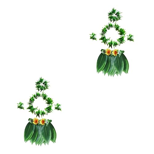 SOIMISS 2 Stk Hawaii-Hula-Rock hochzeitslaken wedlock hochzeitsbingo blumenhaarkranz hochzeitsdirndl girlanden гирлянда wedding y Blumengirlande Blumen-Halskette Rock aus Hawaii-Blättern von SOIMISS