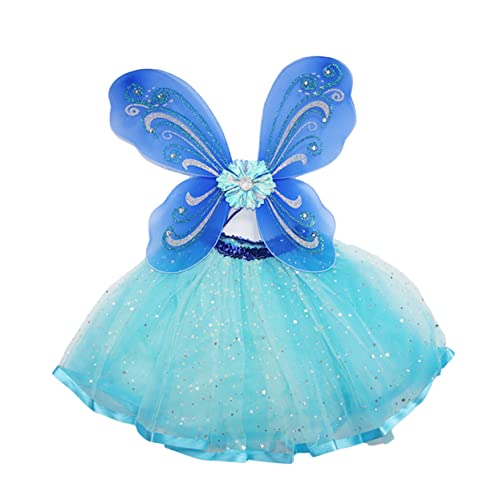 SOIMISS 2 Teiliges Kostümset Für Mädchen Tinkerbell Feenkleid Mit Flügeln Und Tutu Rock Für Geburtstagsfeiern Und Tanzveranstaltungen Perfekt Für Kleine Feen Und Schmetterlinge von SOIMISS