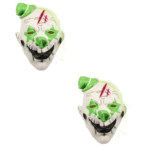 SOIMISS 2St Halloween-Clown-Maske Halloween-Cosplay-Masken Halloween-Party-Clown-Maske Haarmasken mundschutzmasken Clown-Cosplay-Kostüm Clown mit Haaren Emulsion Green von SOIMISS