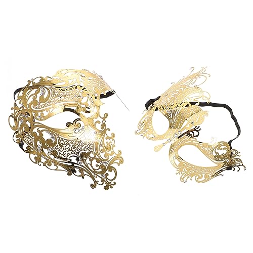 SOIMISS 2St Maske Mascaraden für Frauen Ball Abschlussball Augenkostüm Performance-Party Golddekor mouth mask partyhüte Party-Gesichtsdekor Performance-Dekor-Requisite Legierung Golden von SOIMISS