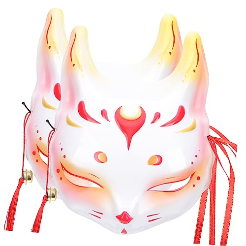 SOIMISS 2St Tanzmaske halloween masken halloweenmaske Maskiert masken horror tiermaske Cosplay-Partymaske Maskerade schmücken Kostüm Fuchs Halloween- Halloween -Masken PVC rot von SOIMISS