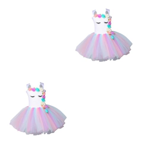 SOIMISS 2st Einhorn-tutu-kleid Einhorn-outfit Regenbogen-tutu-kleid Regenbogen Tutu Kleid Einhorn Kinderkostüme Einhorn Kostüm Für Kinder Kleidung von SOIMISS